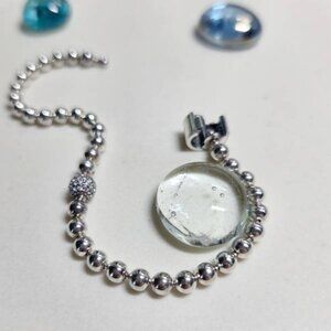 Authentic Pandora ALE 925 Sterling Silver Beads & Pave Bracelet CZs